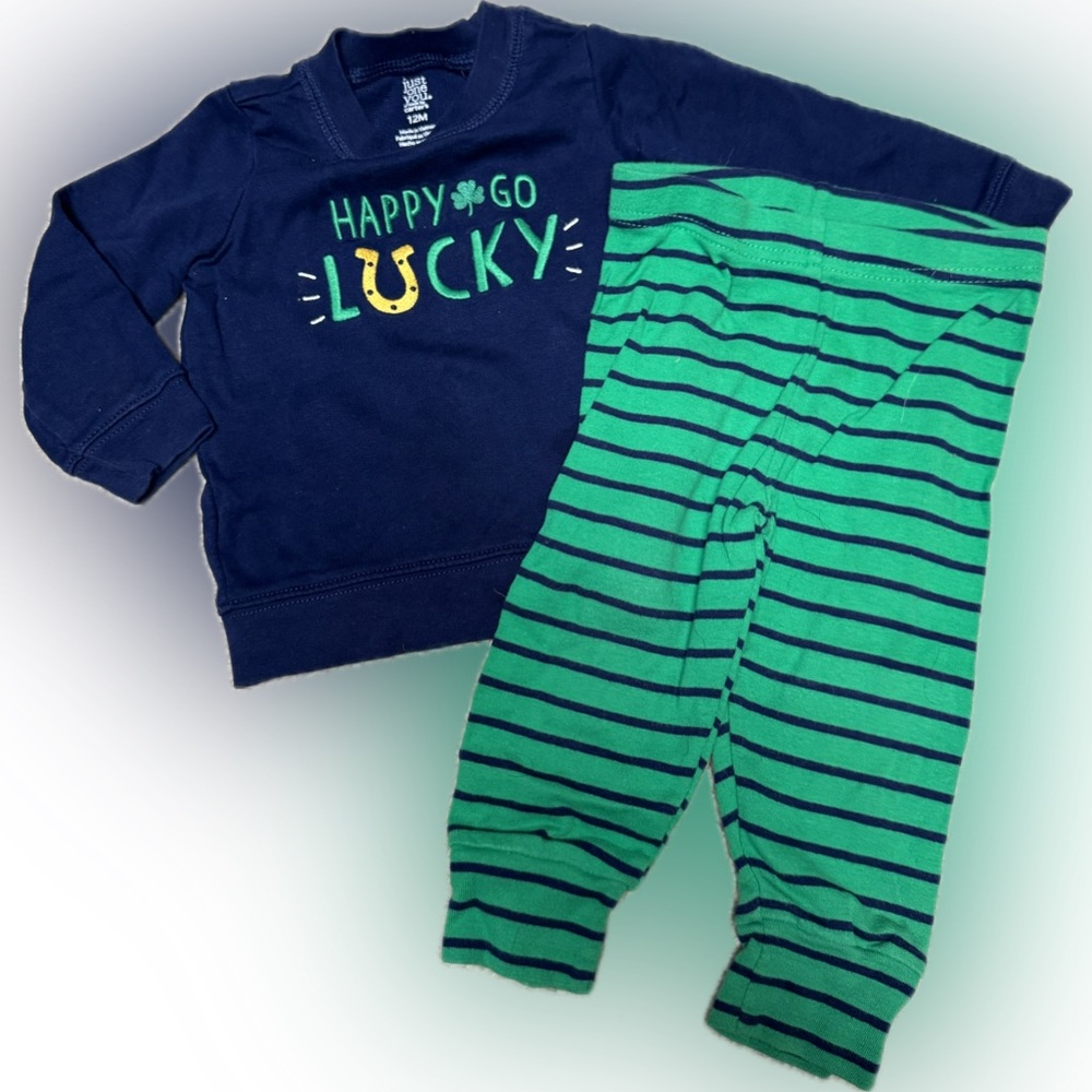 Lucky Kids Pajama Set - Blue and Green